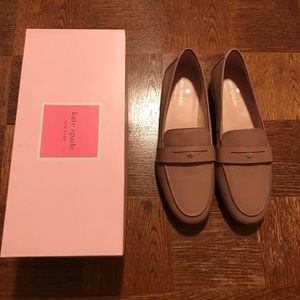 Kate Spade tan leather loafers size 8